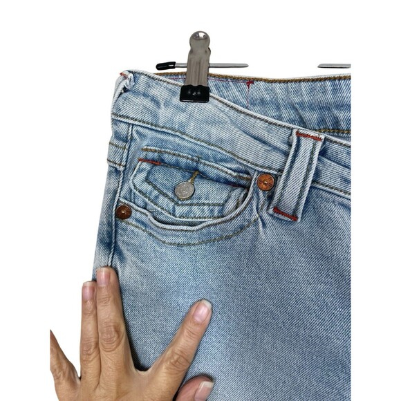 True Religion‎ Women's Joey Low Rise Flare Ombré Zigzag Measures 32” Labeled 29” - Picture 9 of 16